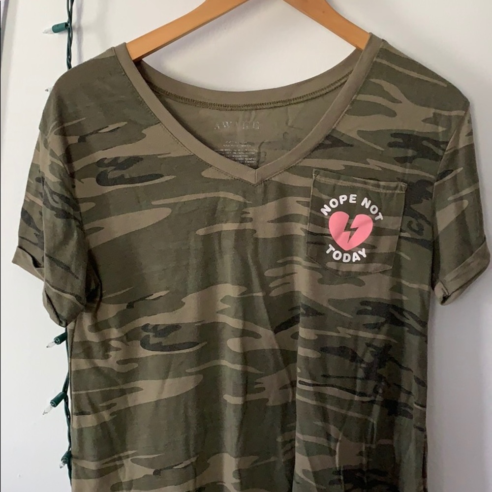 Camo “nope not today” Shirt